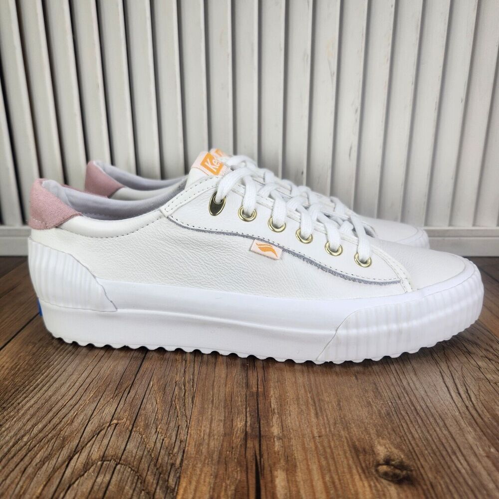 Keds Demi TRX Womens Sz 9M White Leather Platform Fashion Sneakers Shoes WH65526